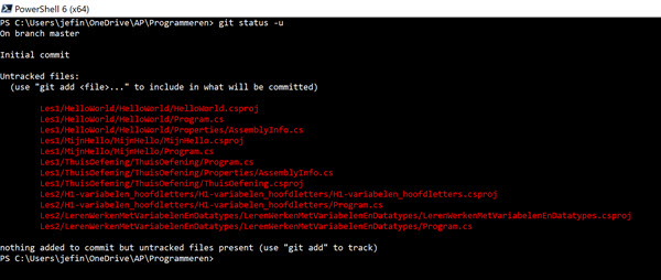 git status -u with gitignore all except cs files